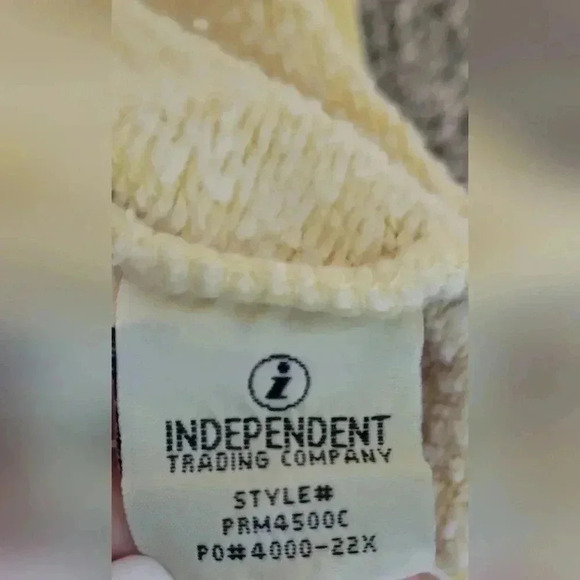 INDENDENT UNISEX MIDWEIGHT PIGMENT DYED HOODED PULLOVER, Yellow, Herin Afder, LG - Picture 4 of 5